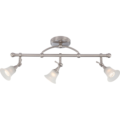 Nuvo Lighting 60/4154  Surrey - 3 Light Fixed Track Bar with Frosted Glass - (3) 50w Halogen Lamps Included in Brushed Nickel Finish